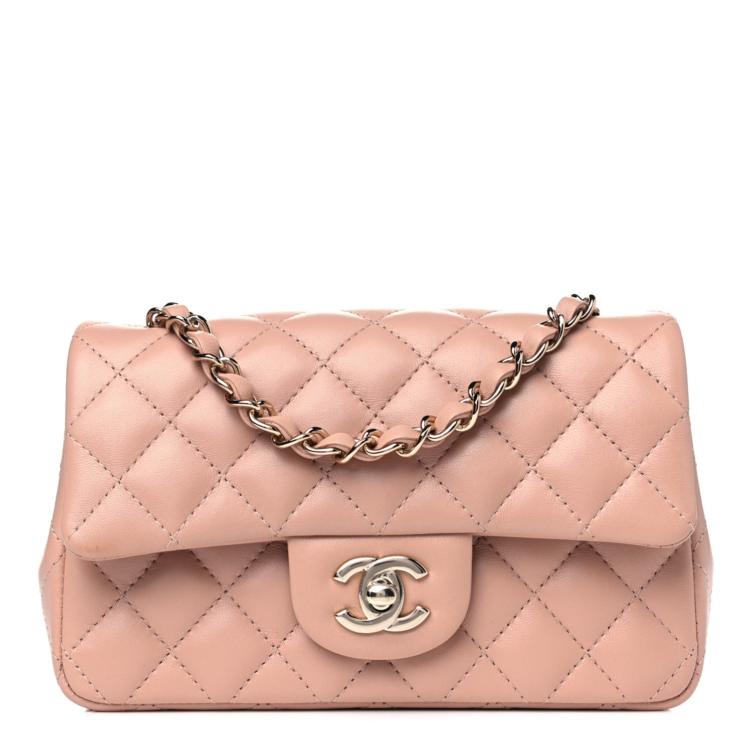 Chanel Lambskin Quilted Mini Rectangular Flap Dark Beige 1 of 4