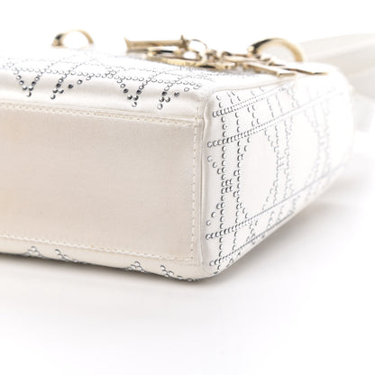 Christian Dior Satin Crystal Cannage Mini Lady Dior White 13 of 13