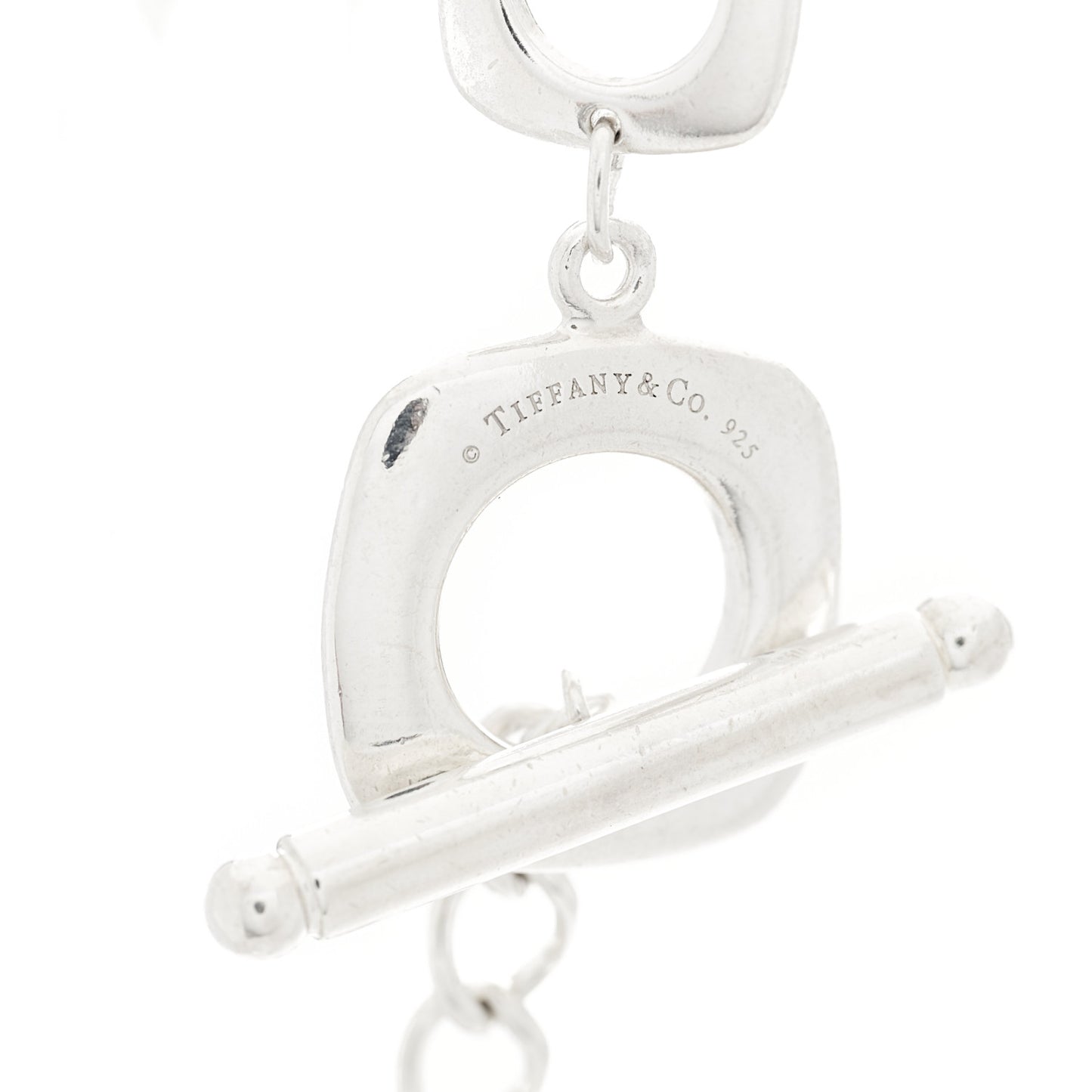 Sterling Silver Cushion Square Link Choker Necklace
