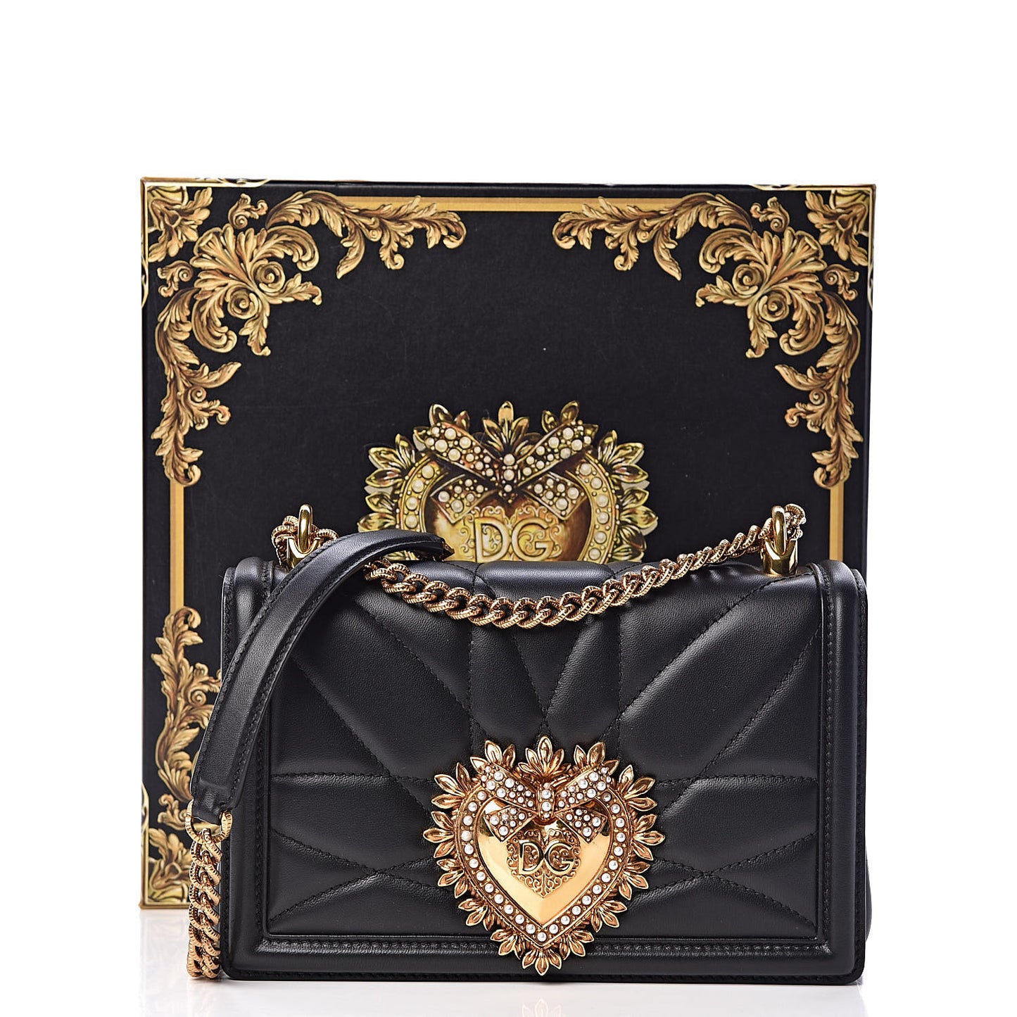 Calfskin Medium Devotion Crossbody Bag Black