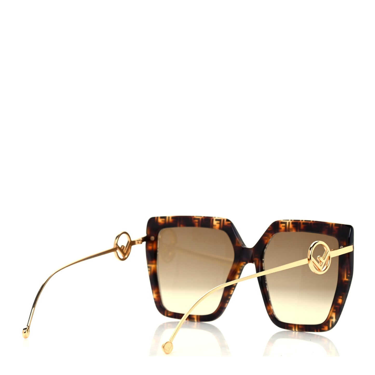 Acetate Metal F is Fendi FF Butterfly Sunglasses FF 0410/S Havana