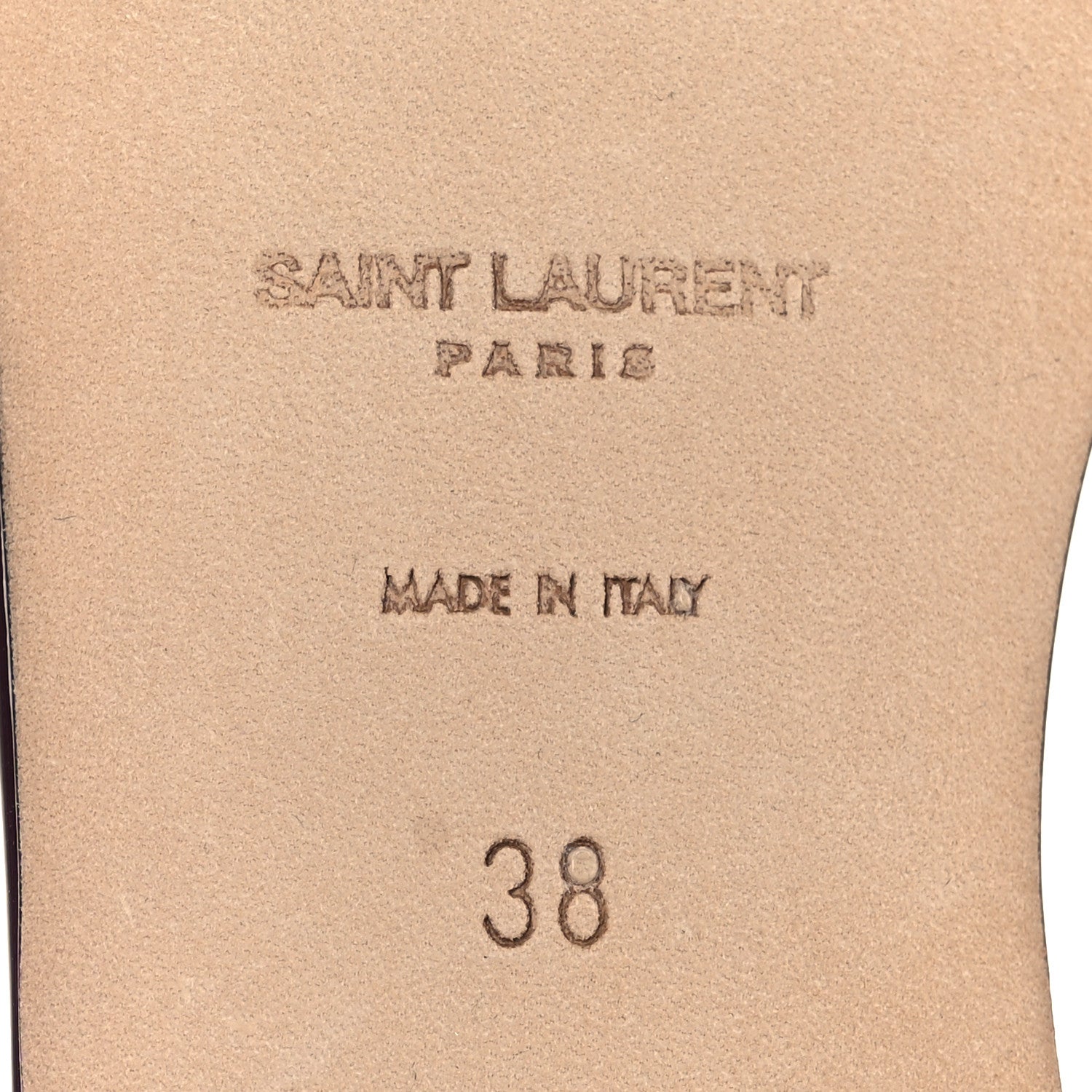 Saint Laurent Vitello Vernice Tribute 05 Slide Sandals 38 Barolo 8 of 11