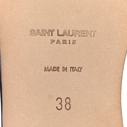 Saint Laurent Vitello Vernice Tribute 05 Slide Sandals 38 Barolo 8 of 11