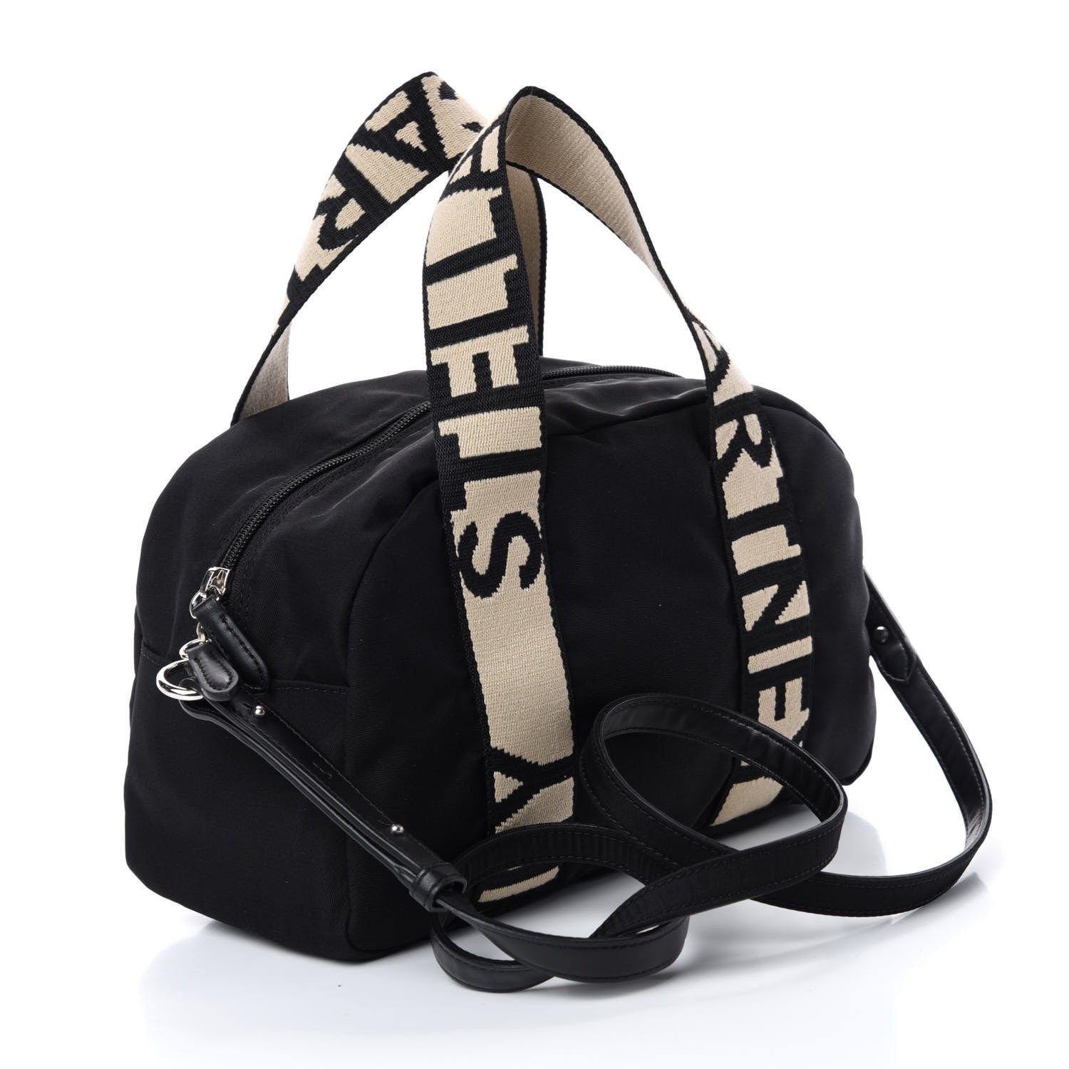 Stella McCartney Eco Nylon Logo Medium Boston Crossbody Black 4 of 11