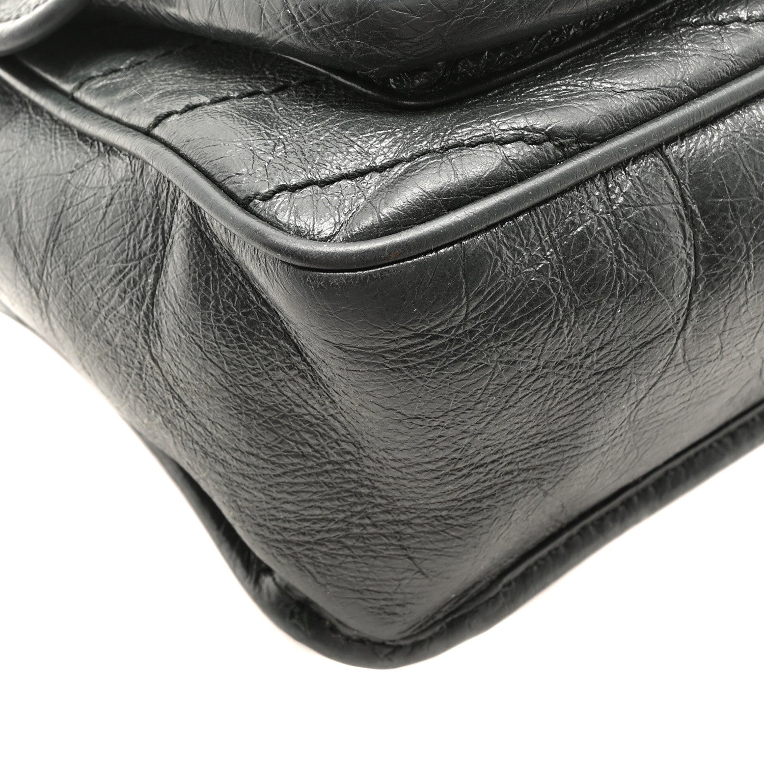 Saint Laurent Crinkled Calfskin Matelasse Monogram Medium Niki Chain Satchel Storm 9 of 10