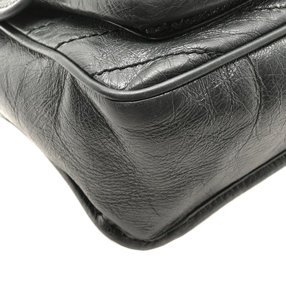 Saint Laurent Crinkled Calfskin Matelasse Monogram Medium Niki Chain Satchel Storm 9 of 10