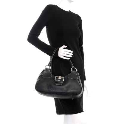 Prada Vitello Daino Shoulder Bag Black 2 of 10
