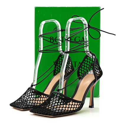 Bottega Veneta Mesh Nappa Stretch Ankle Tie 90mm Sandals 41 Black 10 of 10