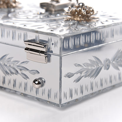 Dolce & Gabbana Plexiglass Embellished Metallic Dauphine Box Bag Argento 21 of 21
