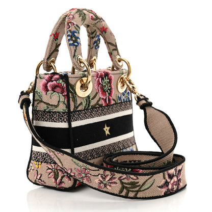 Christian Dior Canvas Mille Fleurs Embroidered Mini Lady D-Lite  Beige Multicolor 3 of 11