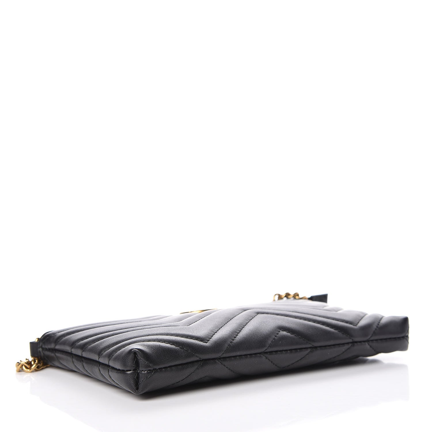 Gucci Calfskin Matelasse Mini GG Marmont Chain Bag Black 4 of 9