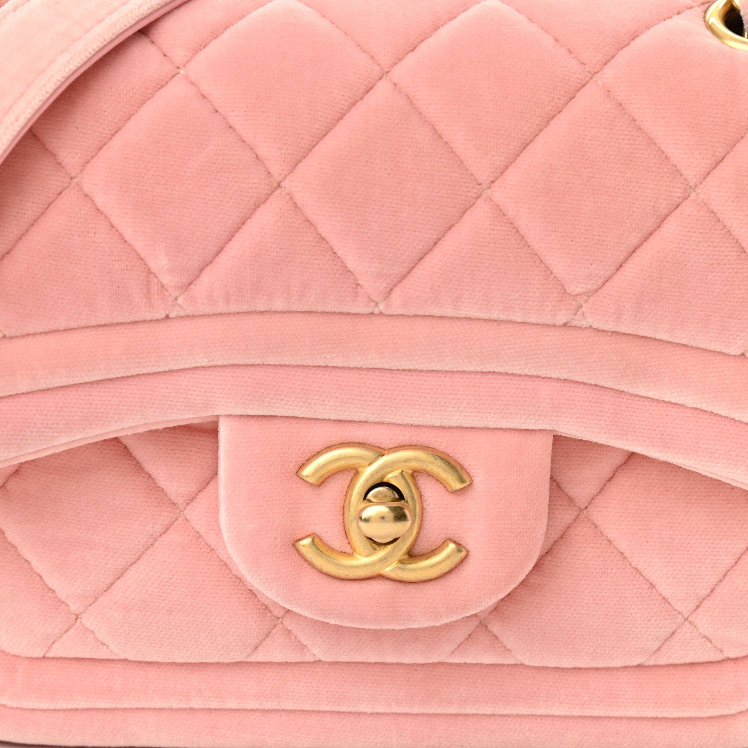 Chanel Velvet Quilted Mini Flap Pink 8 of 10