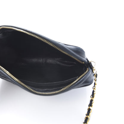 Chanel Lambskin Chevron Quilted Tassel Camera Case Black 5 of 14