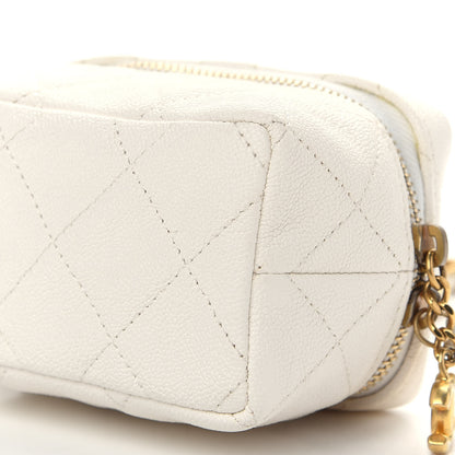 Chanel Caviar Quilted Mini Top Handle Vanity With Chain White 9 of 9