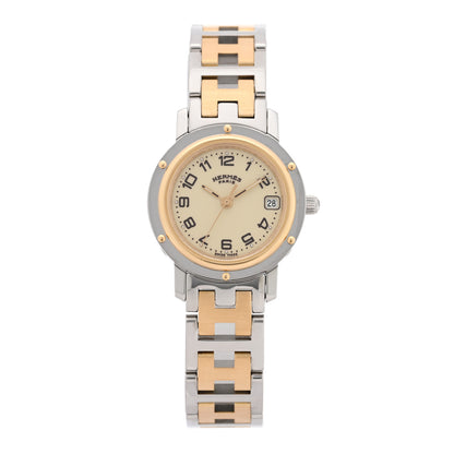 Hermes Stainless Steel 24mm Clipper Quartz Watch Gold 1 of 4