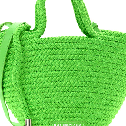 Balenciaga Nylon Lambskin Woven Small Ibiza Basket With Strap Green 8 of 11