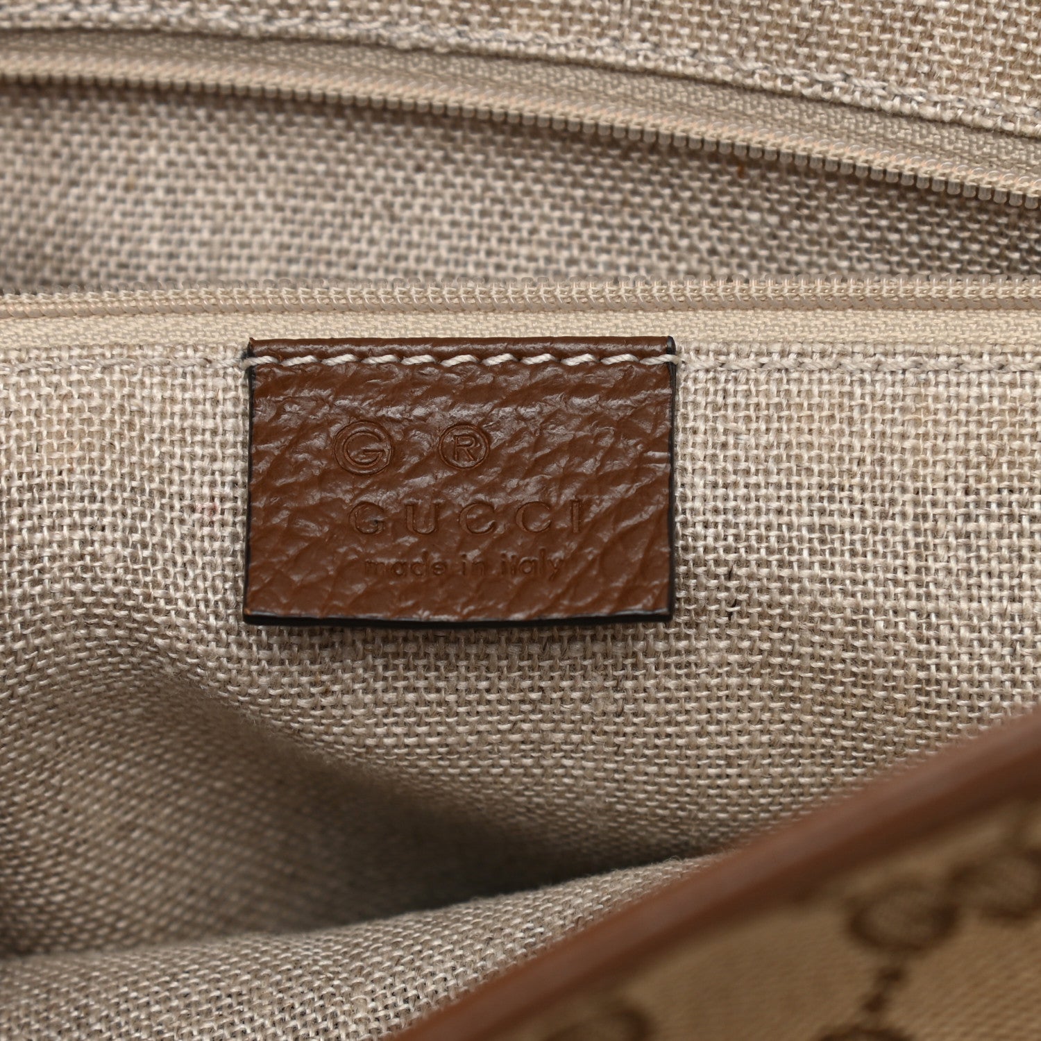 Gucci Monogram Medium Bree Zippered Tote Beige Tabacco 6 of 14