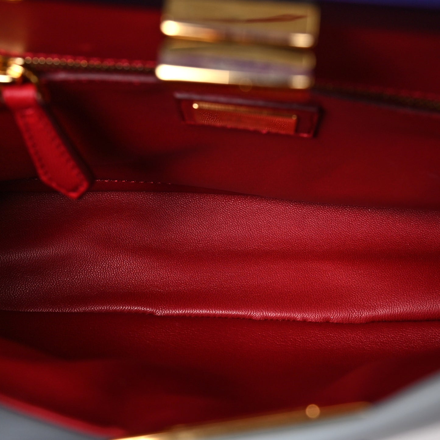 Nappa Colorblock Mini Peekaboo Iconic Satchel Polvere Purple Rain Ruby