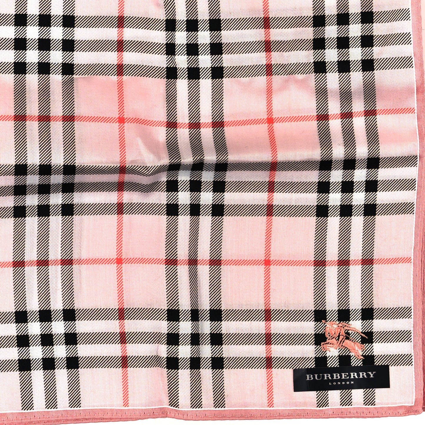 Cotton House Check Square Scarf Light Pink