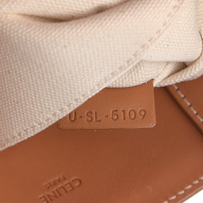 Celine Canvas Calfskin Logo Print Small Vertical Cabas Natural Tan 7 of 15
