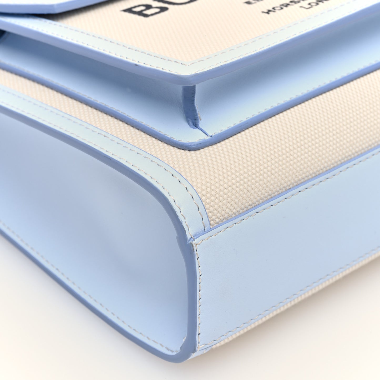 Canvas Smooth Calfskin Two Tone Mini Pocket Bag Natural Pale Blue