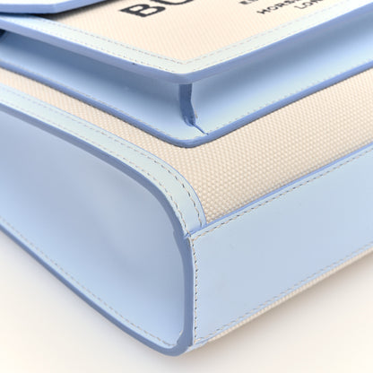Burberry Canvas Smooth Calfskin Two Tone Mini Pocket Bag Natural Pale Blue 9 of 10