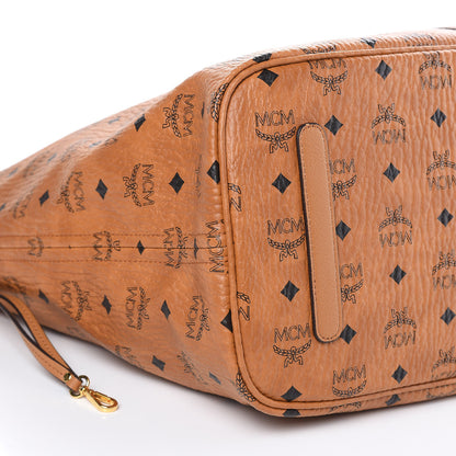 MCM Visetos Large Liz Reversible Shopper Tote Cognac 6 of 8