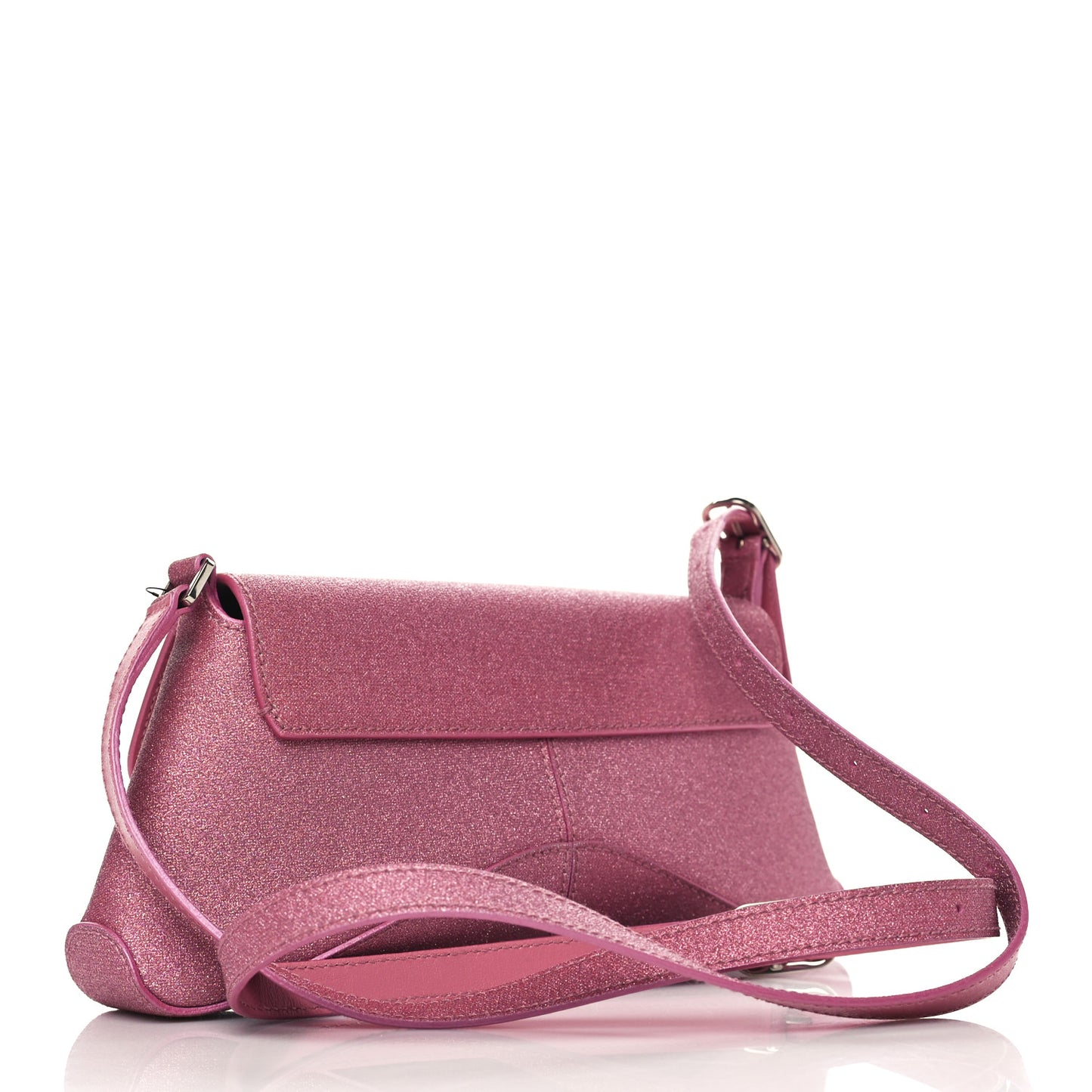 Sparkling Fabric Small XX Flap Stretch Bag Sweet Pink
