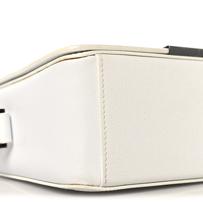 Off-White Saffiano Striped Mini Diag Binder Clip Bag White Black 8 of 12