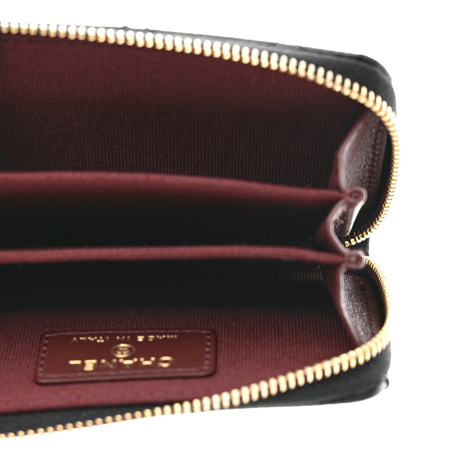 Caviar Quilted Zip Coin Purse Black