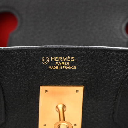 Hermes Togo Horseshoe Birkin 30 Black Rouge Grenat 6 of 11