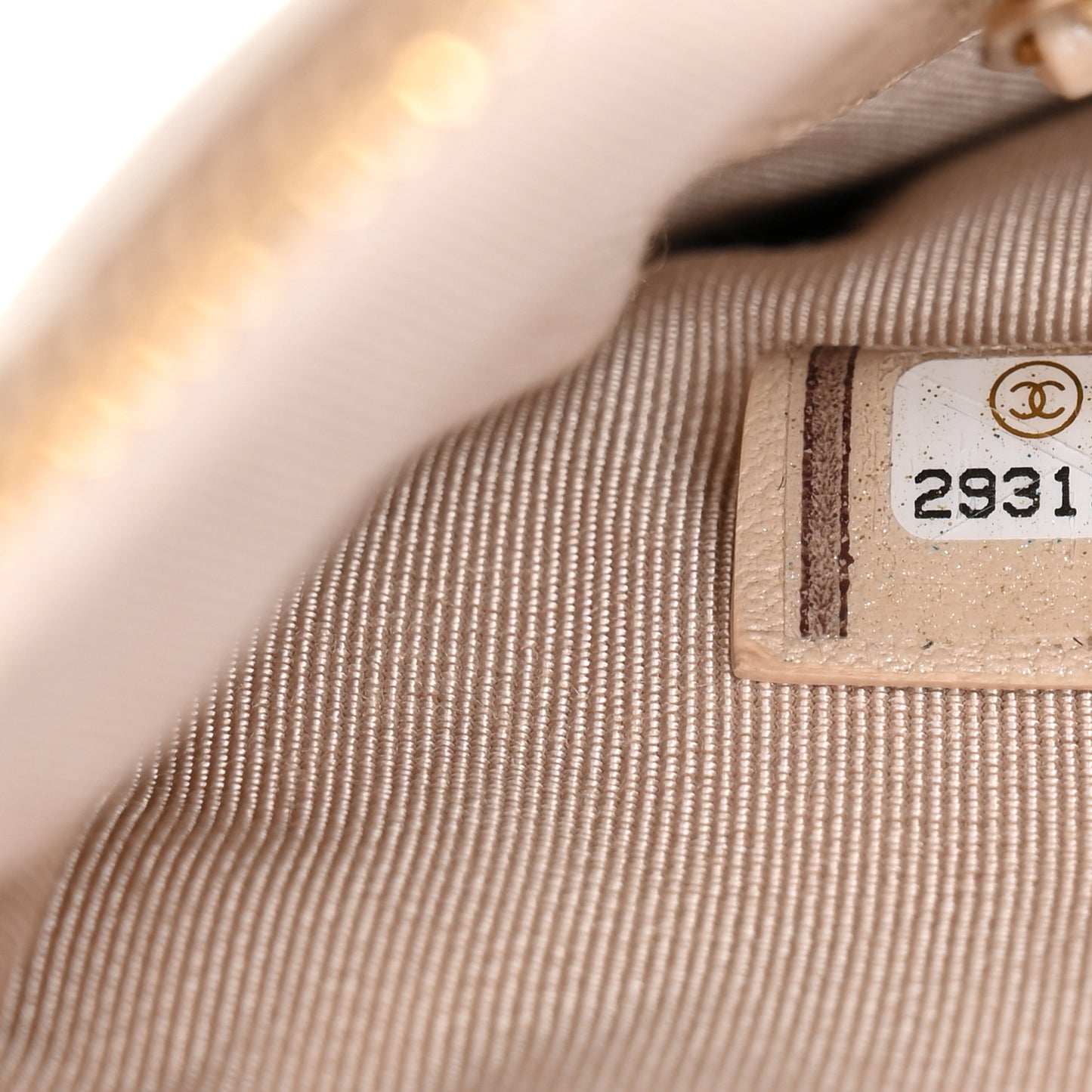 Iridescent Lambskin Quilted Pouch With Flap Beige