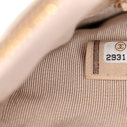 Chanel Iridescent Lambskin Quilted Pouch With Flap Beige 8 of 10