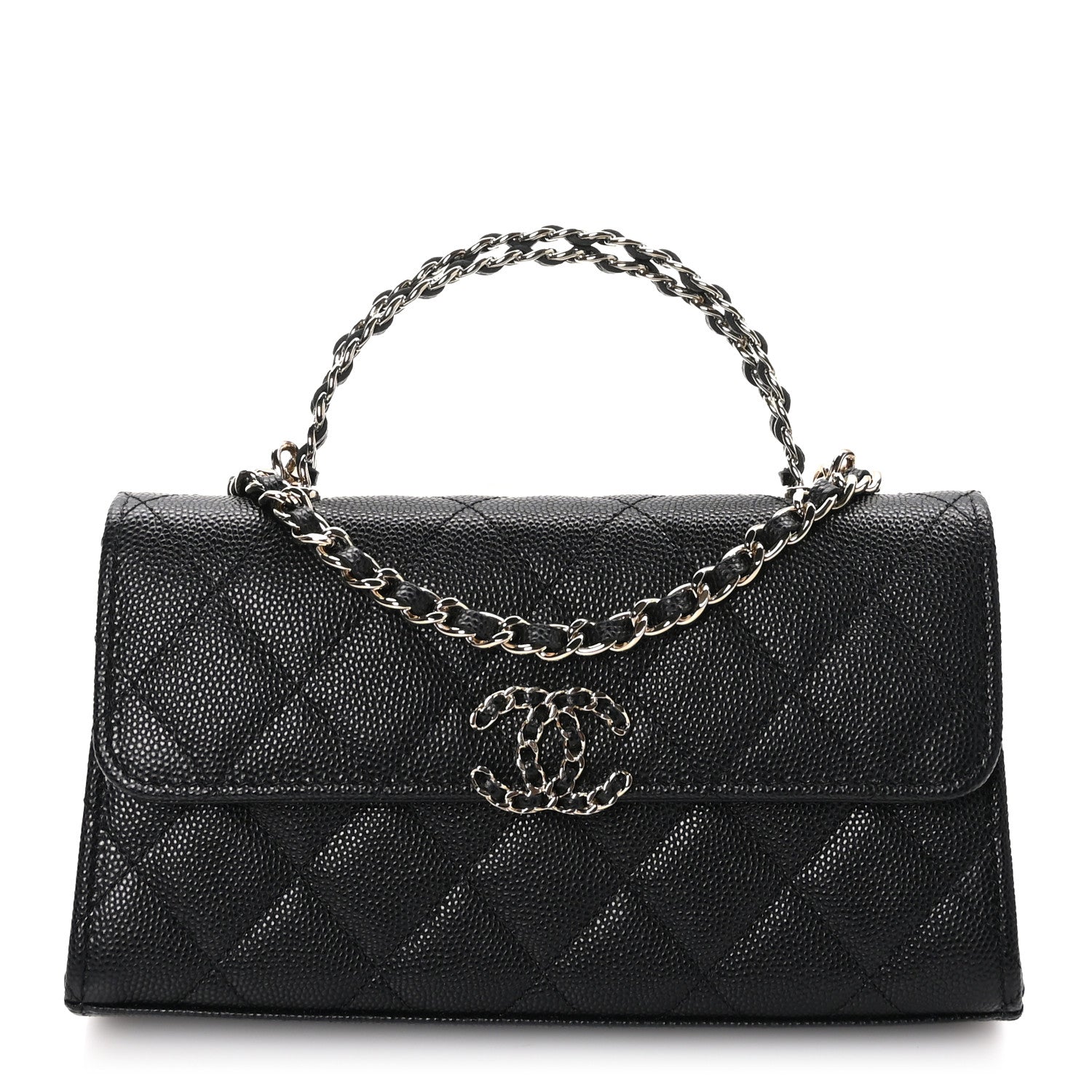 Chanel Caviar Quilted Chain Match Top Handle Phone Holder With Chain Black 1 of 11