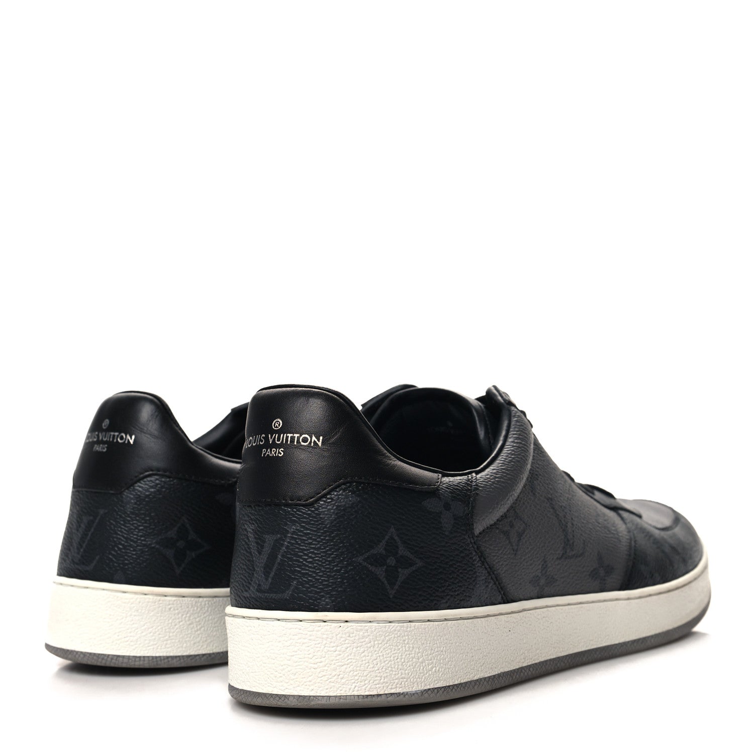 Louis Vuitton Reverse Monogram Eclipse Mens Rivoli Sneakers 10 Black 4 of 9