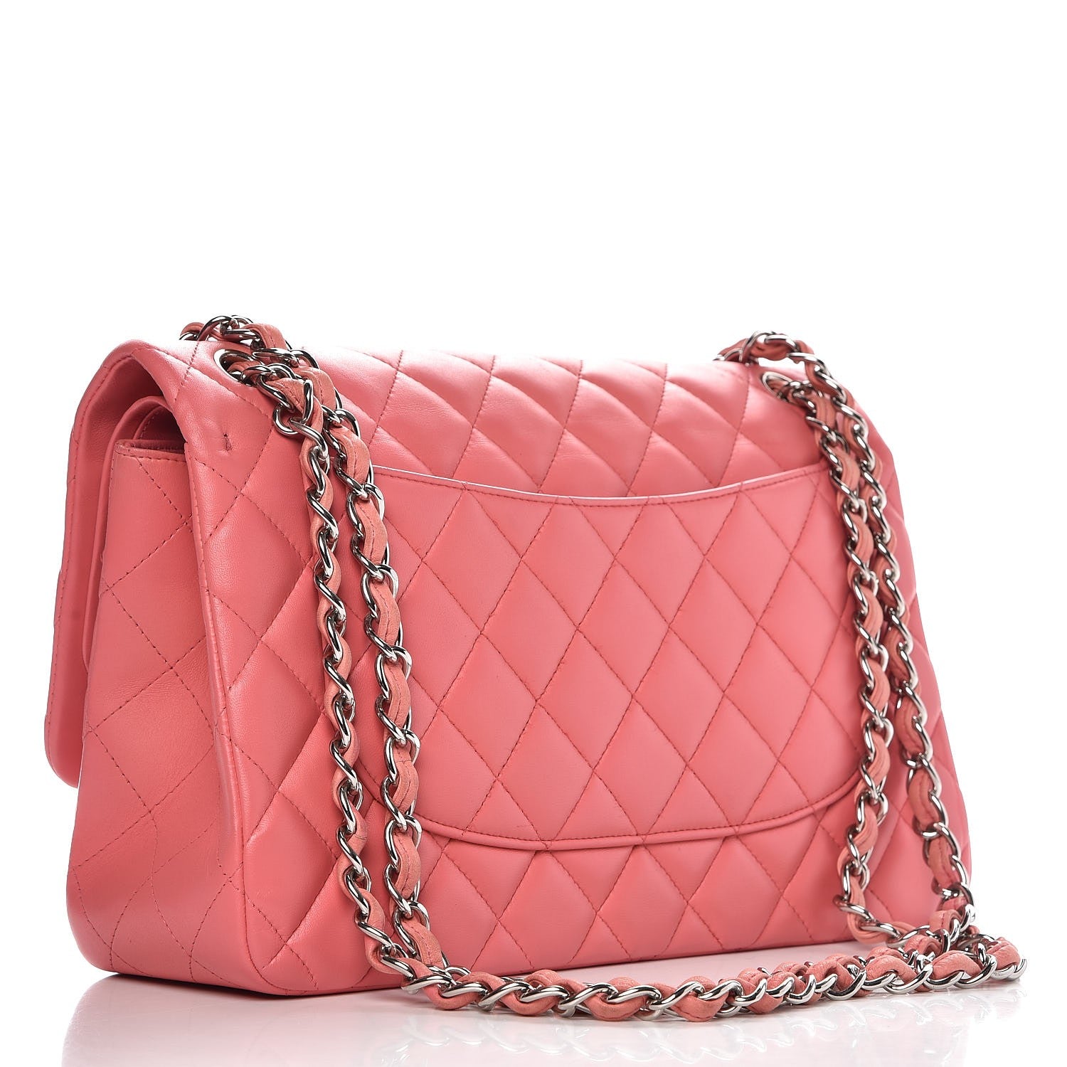 Chanel Lambskin Quilted Jumbo Double Flap Pink 4 of 9