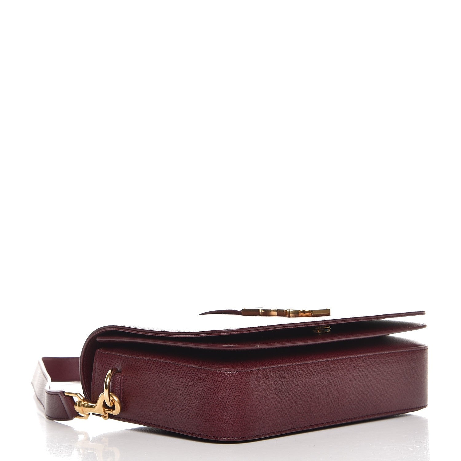Saint Laurent Textured Calfskin Medium Classic Monogram Universite Bag Dark Red 5 of 8