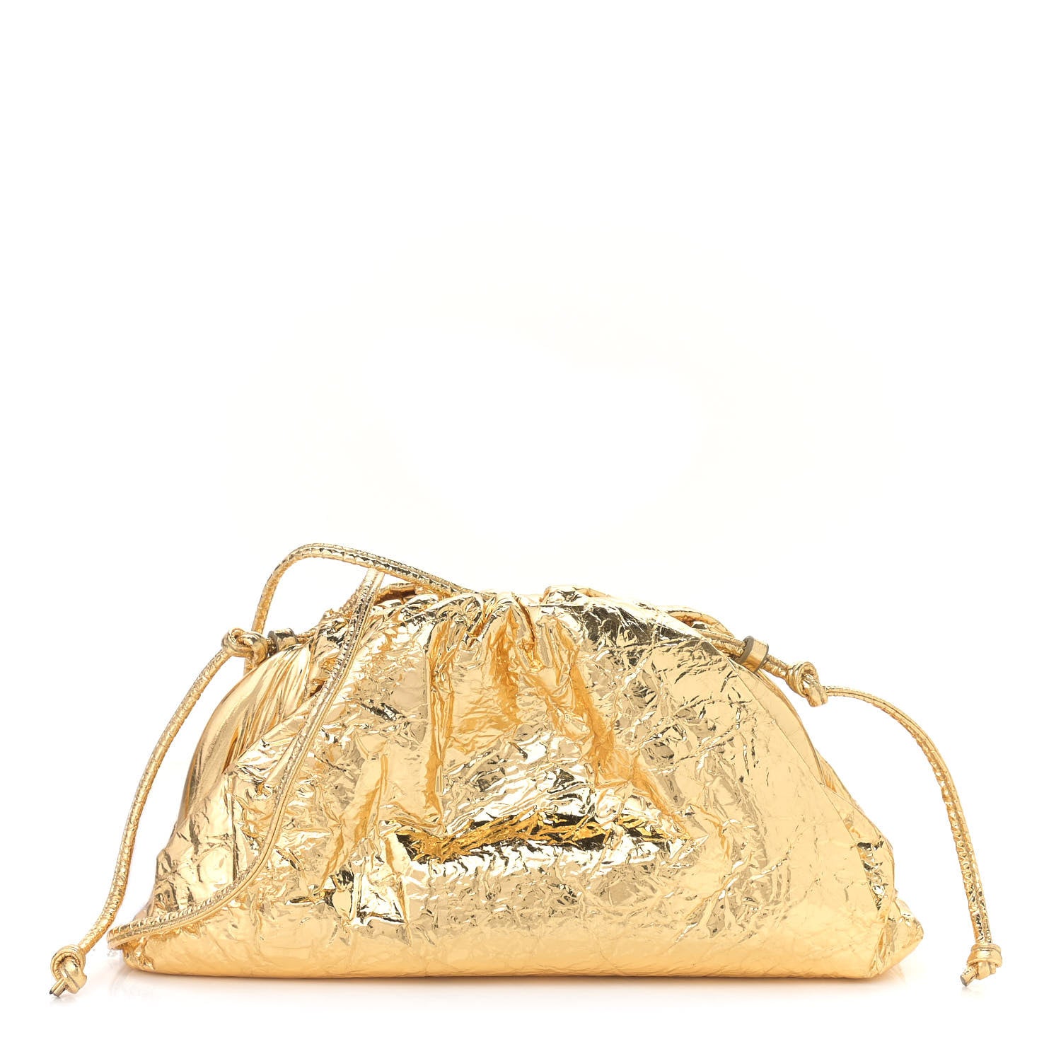 Bottega Veneta Metallic Crinkled Lambskin The Mini Pouch Oro 1 of 8