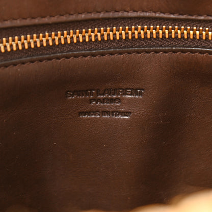 Saint Laurent Raffia Calfskin Small Panier Tote Naturale Nut 6 of 11