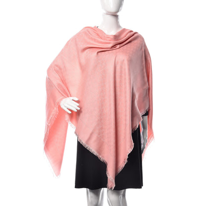 Gucci Wool Silk GG Jacquard Shawl Pink 2 of 4