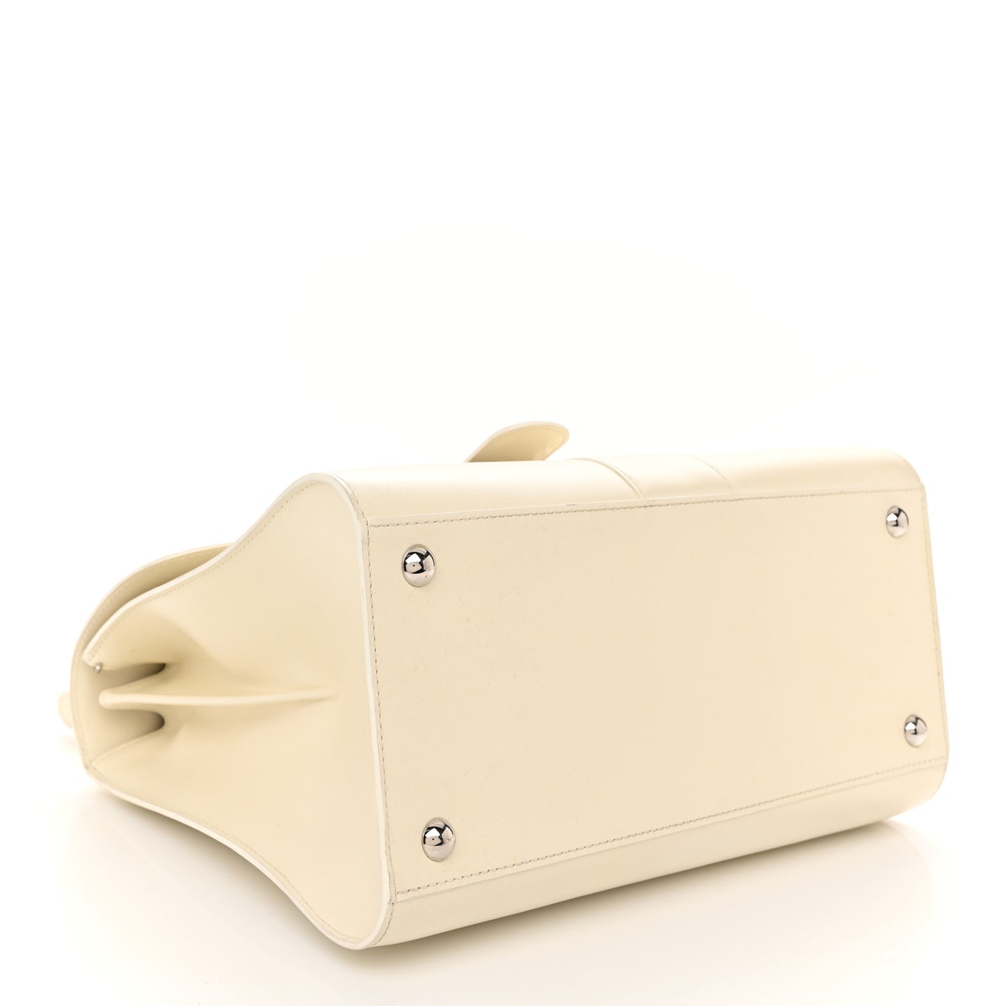 Box Calfskin Studded MM Brillant Satchel Ivory
