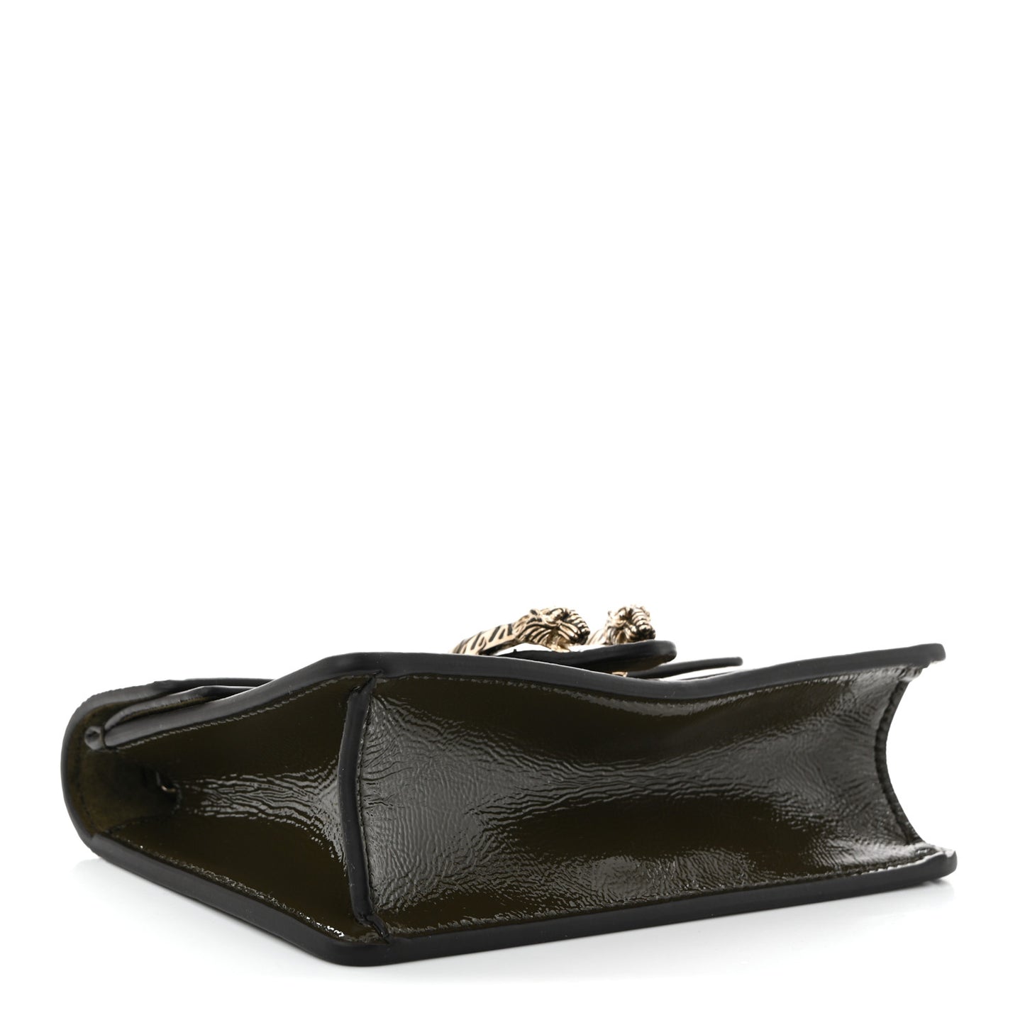 Crinkled Patent Mini Dionysus Shoulder Bag Green