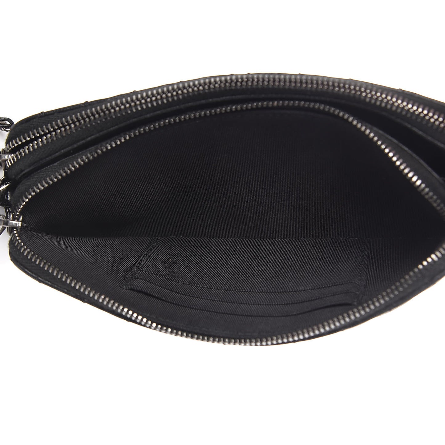 Sheepskin Chevron Quilted Studded Reissue Small Clutch With Chain Black
