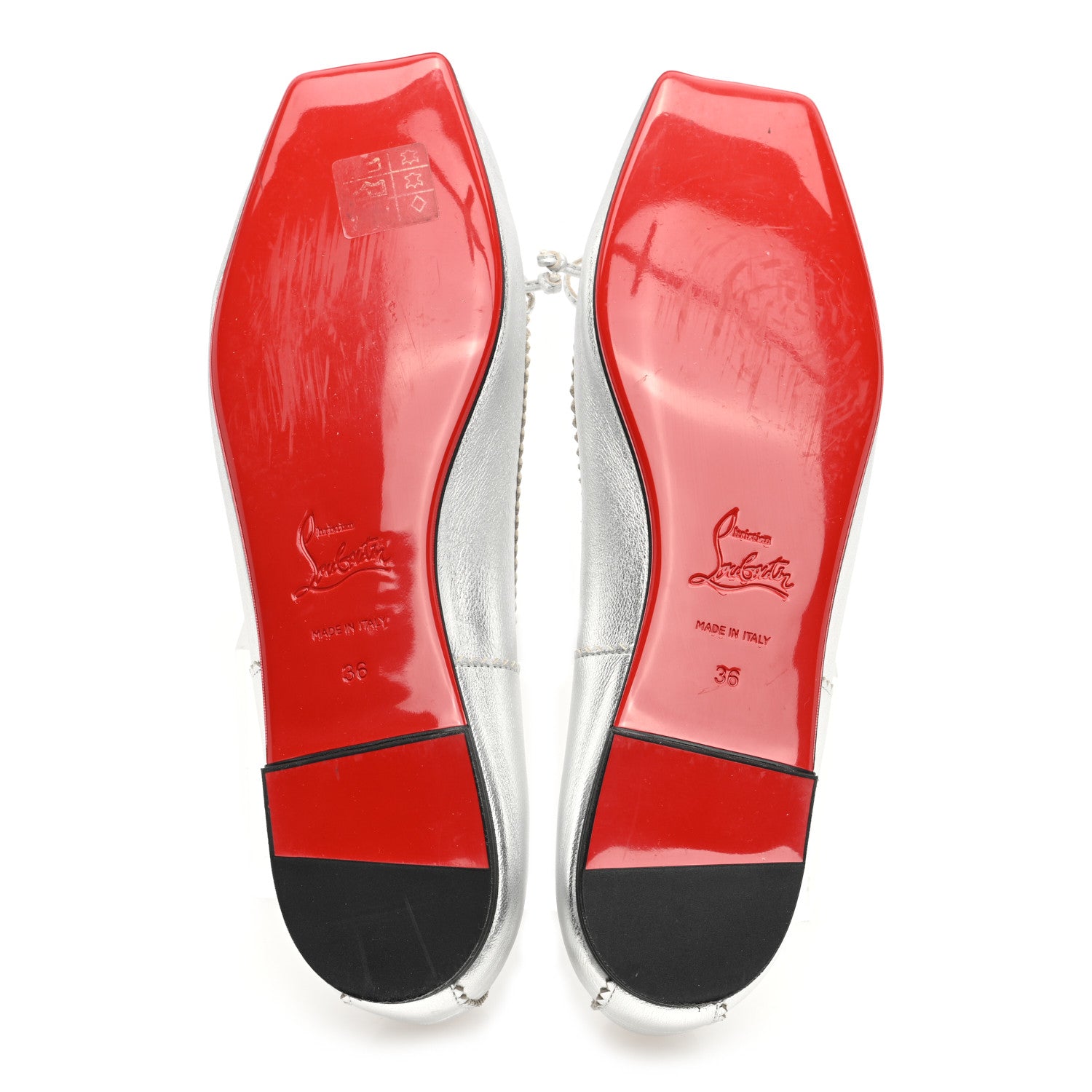 Christian Louboutin Nappa Mamadrague Flats 36 Silver 5 of 7