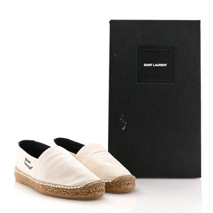 Saint Laurent Canvas Nappa Elba Light Logo Embroidered Espadrilles 40 Ecru 15 of 15