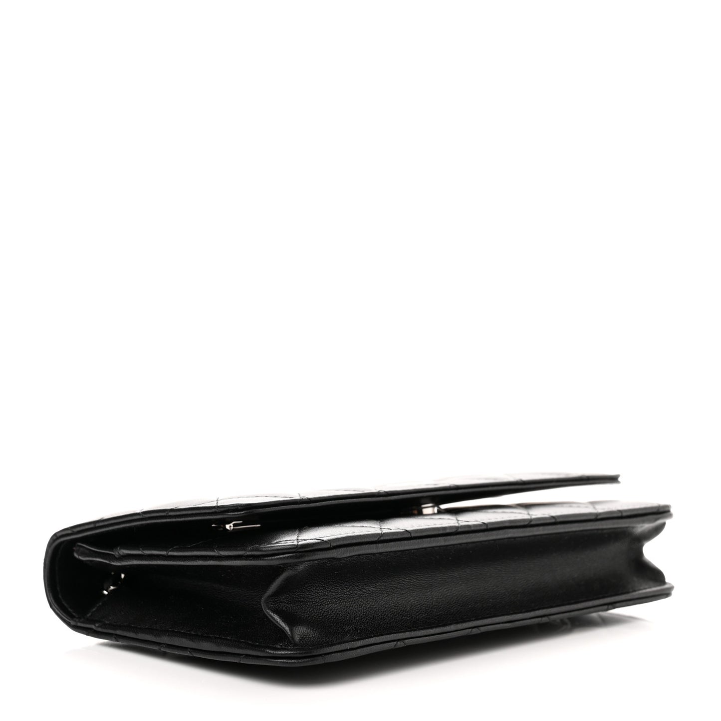 Lambskin Quilted Wallet On Chain WOC Black