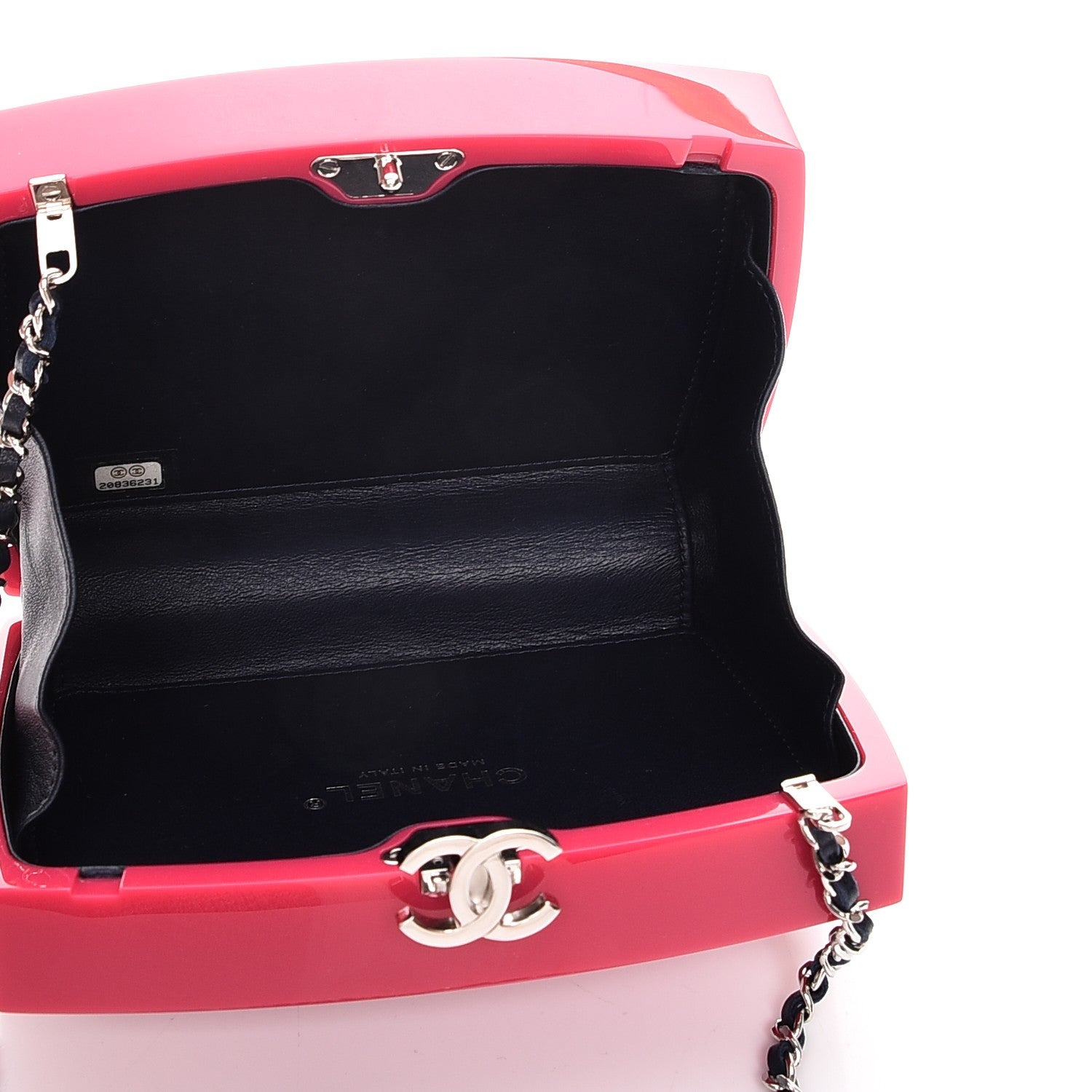 Chanel Plexiglass Evening In The Street 5x5=CC Small Clutch Fuchsia 6 of 9