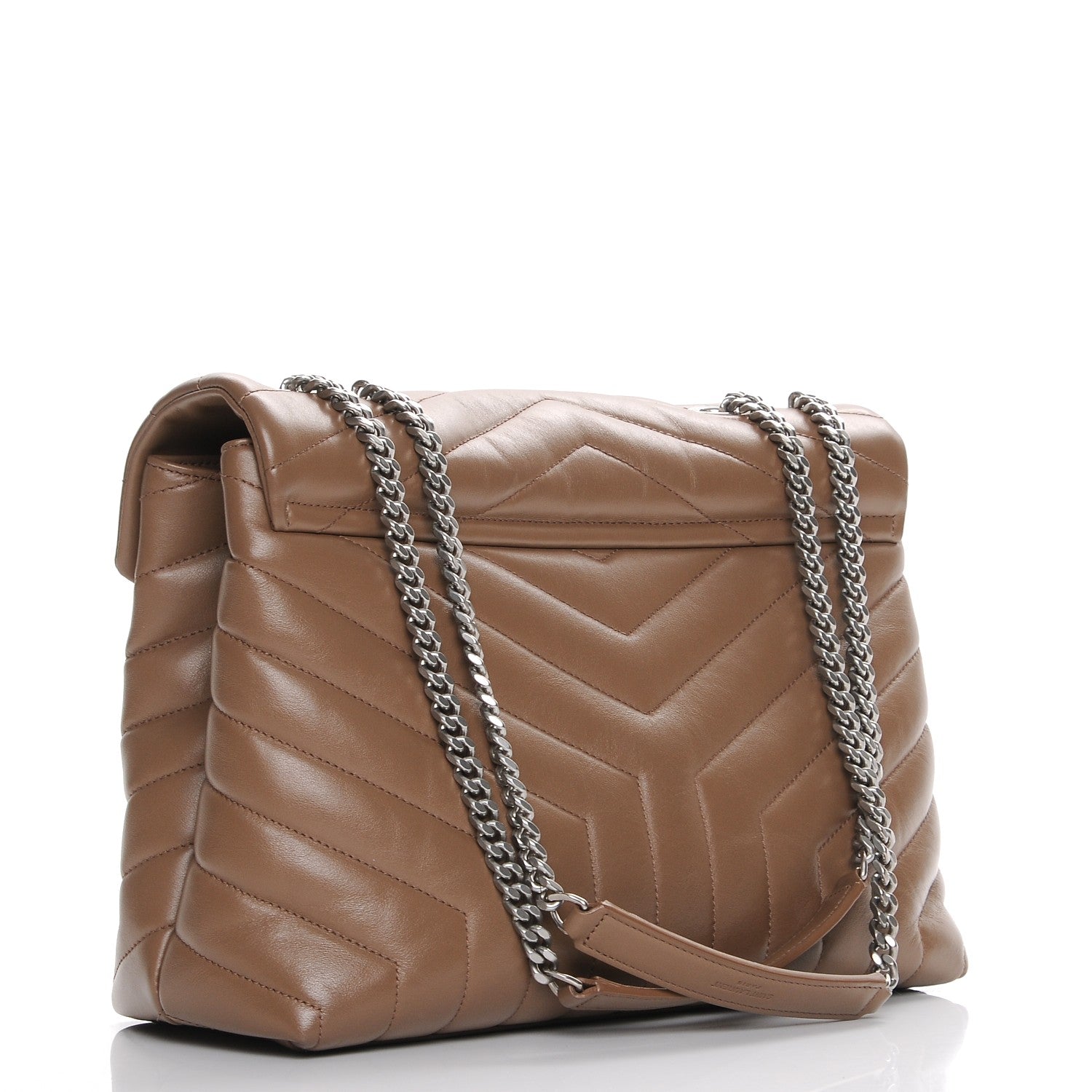 Saint Laurent Calfskin Y Quilted Monogram Medium Loulou Chain Satchel Desert Storm 4 of 10