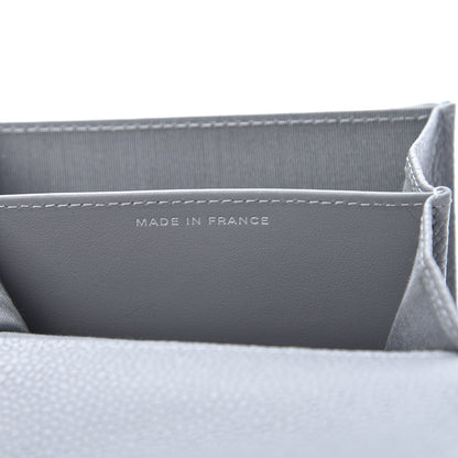 Chanel Caviar Chevron Quilted Boy Flap Card Holder Grey 7 of 9