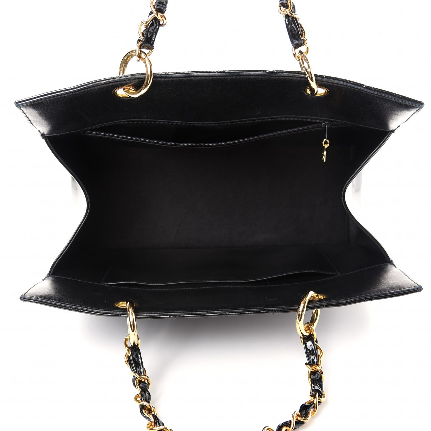 Patent Quilted Timeless CC Tote Black